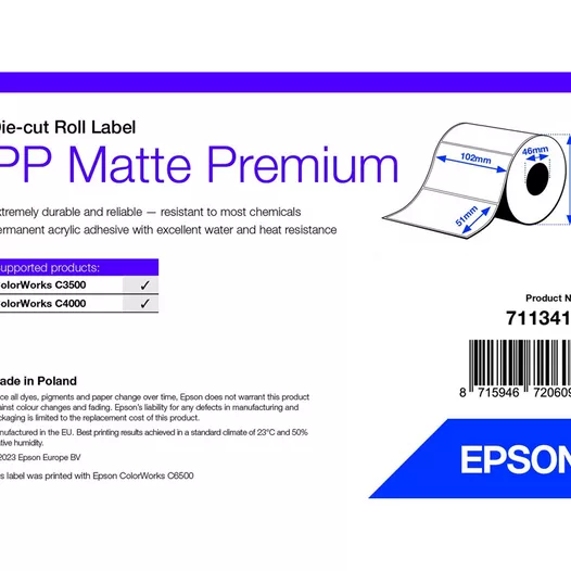 Premium Matt Inkjet PP 102mm x 51mm Labels