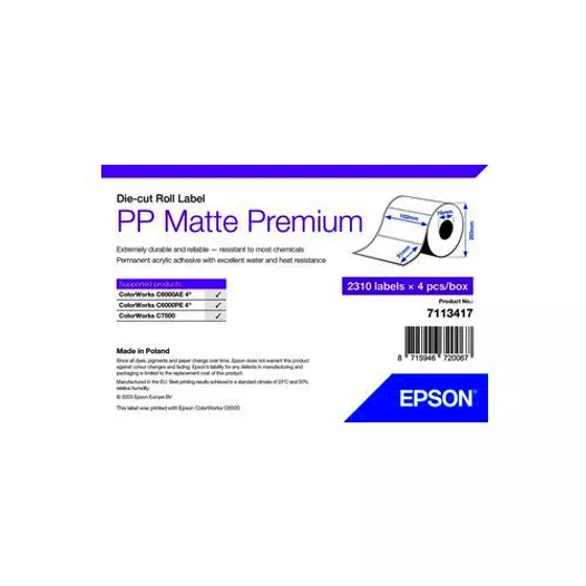 Epson Matte Inkjet PP Label Premium, 102mm x 51mm, 76mm core