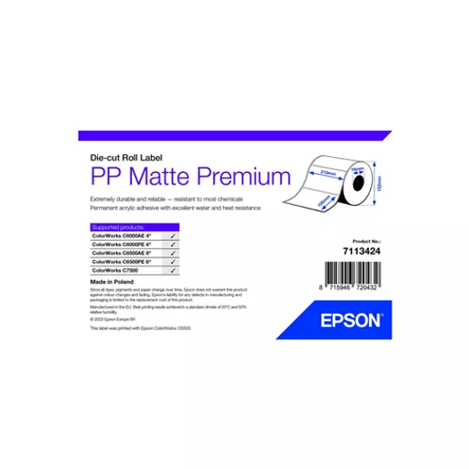 Epson Matte Inkjet PP Label Premium, 105mm x 210mm, 76mm core