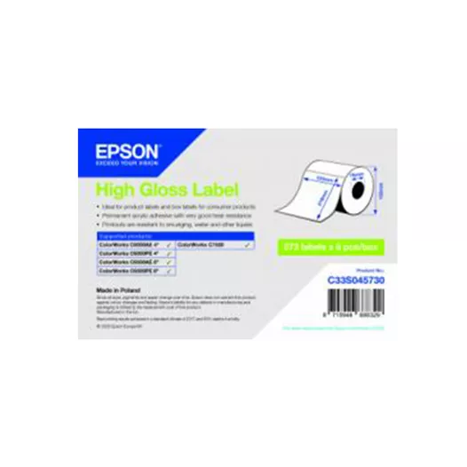 Epson Gloss Inkjet Paper 105mm x 210mm Labels - 76mm Core 
C33S045730