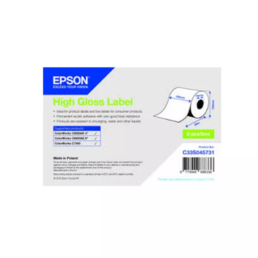 Epson Gloss Inkjet Paper 102mm x 58m Labels - 76mm Core C33S045731