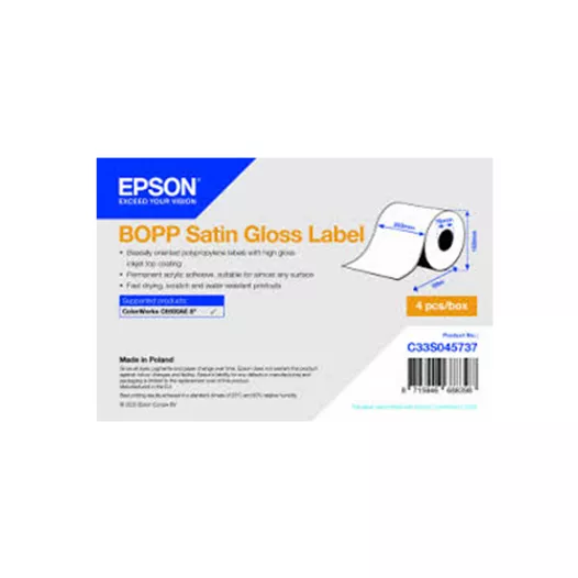 Epson BOPP Satin Labels 203mm x 68m - 76mm Core C33S045737