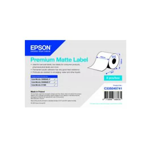 Epson Premium Matt Inkjet Paper Labels 102mm x 60m - 76mm Core 
C33S045741